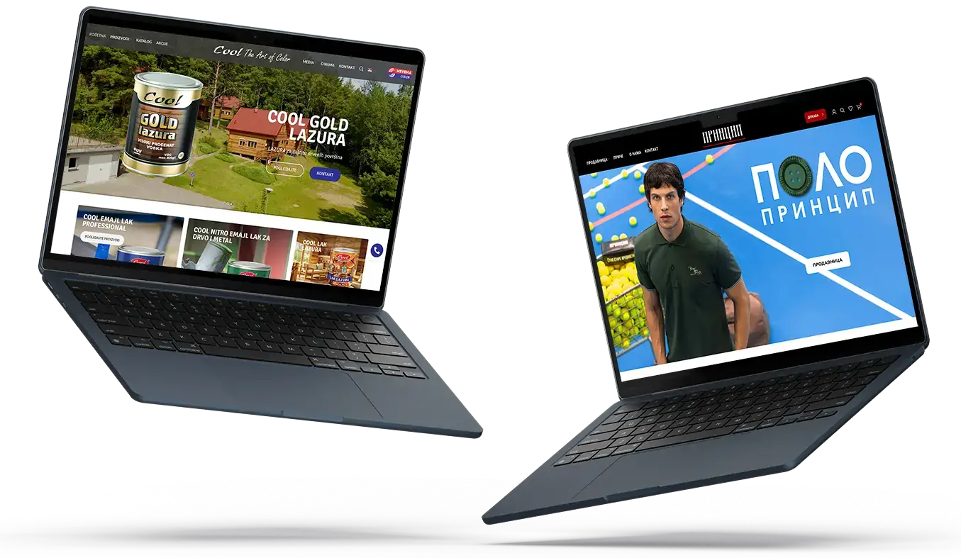 Web development: two delivered projects on MacBook laptops