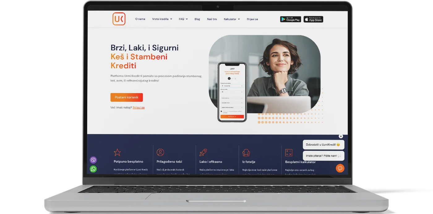 WordPress development: UzmiKredit loan brokerage website on a MacBook