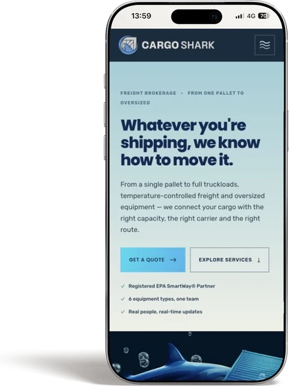 Cargo Shark – mobile view