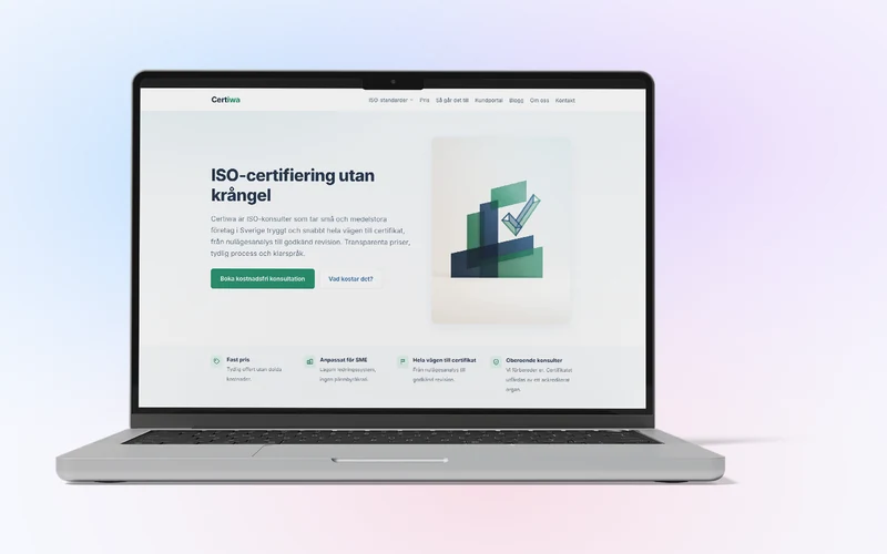 Certiwa – corporate website for ISO consultants in Sweden