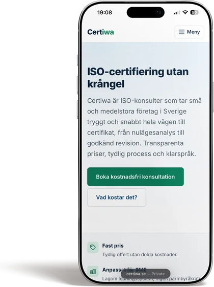 Certiwa – mobile version