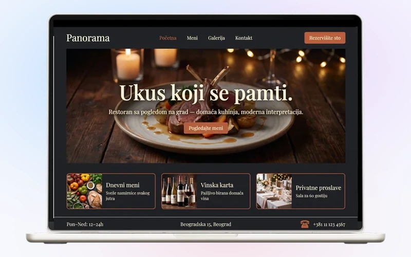 Restoran Panorama – izrada sajta za restoran sa online rezervacijama