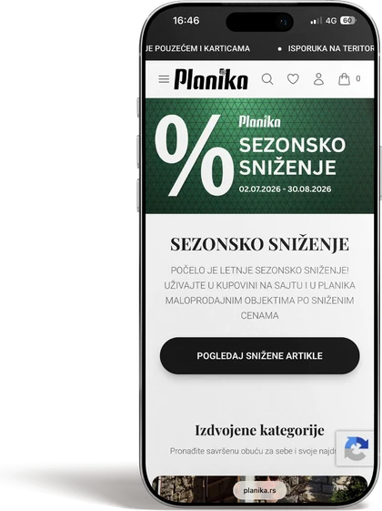 Planika – mobile version
