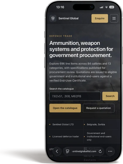 Sentinel Global – mobile view
