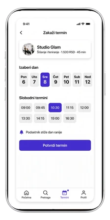 Termin – mobile version